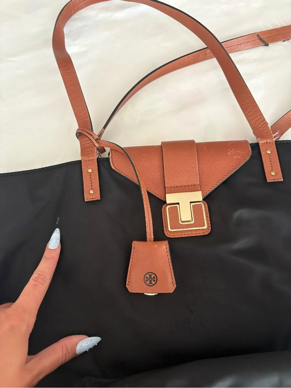 Tory Burch black nylon tote